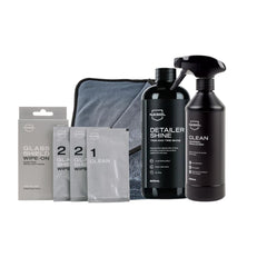 Nasiol Set Pro-Detailing 4 Piese – Soluție Degresare , Tratament Hidrofob Parbriz, DetailerShine și Prosop Uscare 600GSM