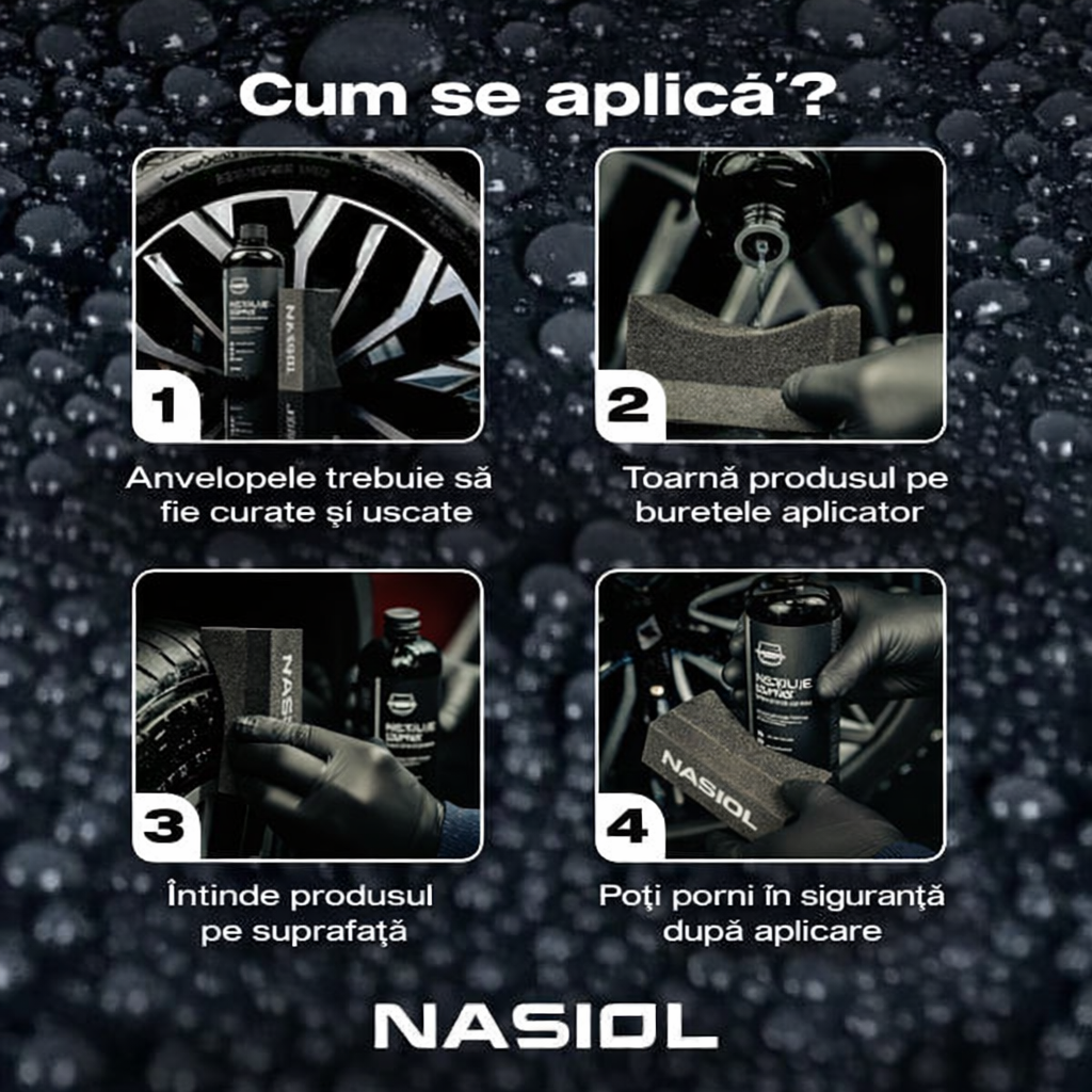 Nasiol DetailerShine - soluție curățare anvelope 500ml
