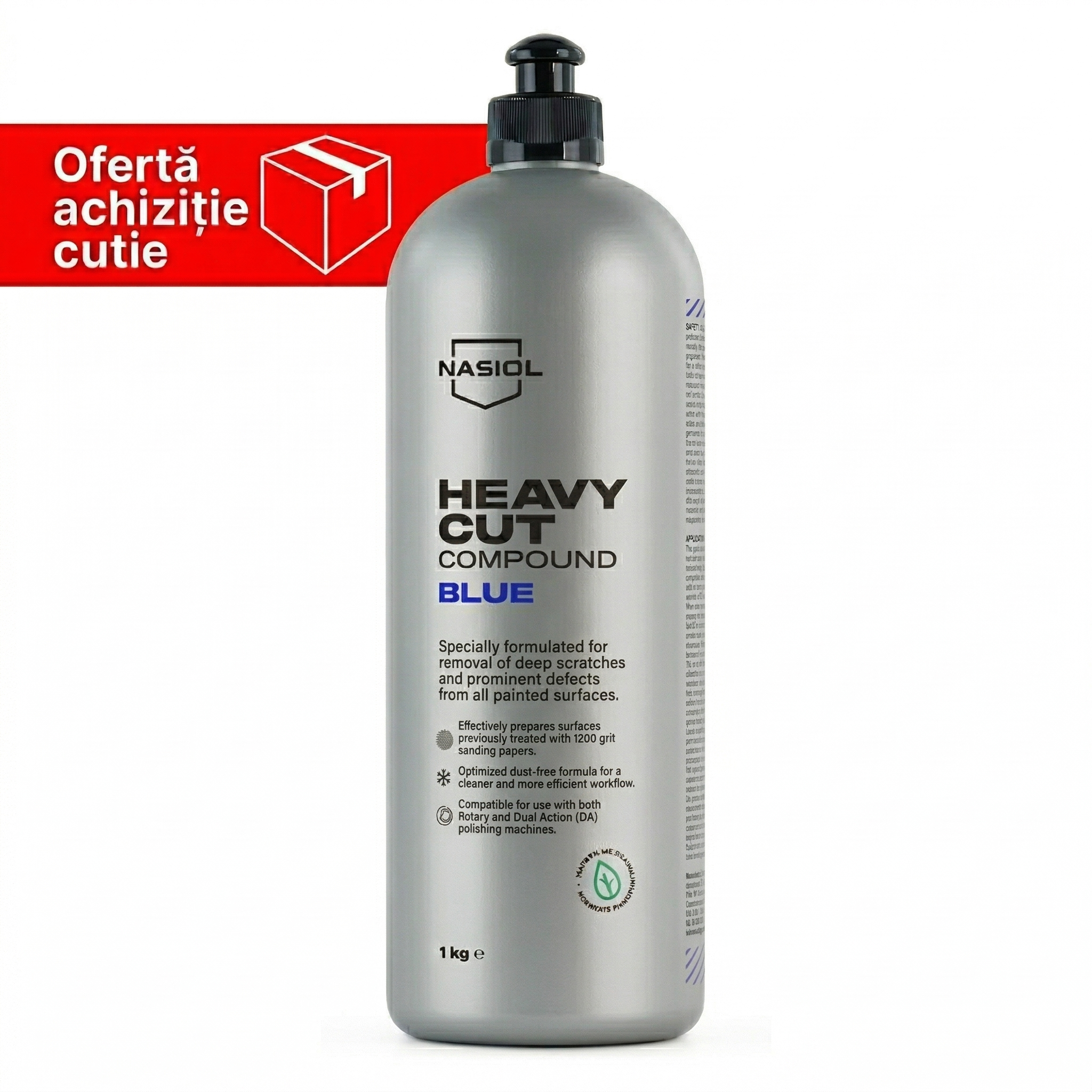Nasiol Heavy Cut Compound BLUE – Pastă Abrazivă Agresivă pentru Zgârieturi Adânci – 1 kg (Cutie)