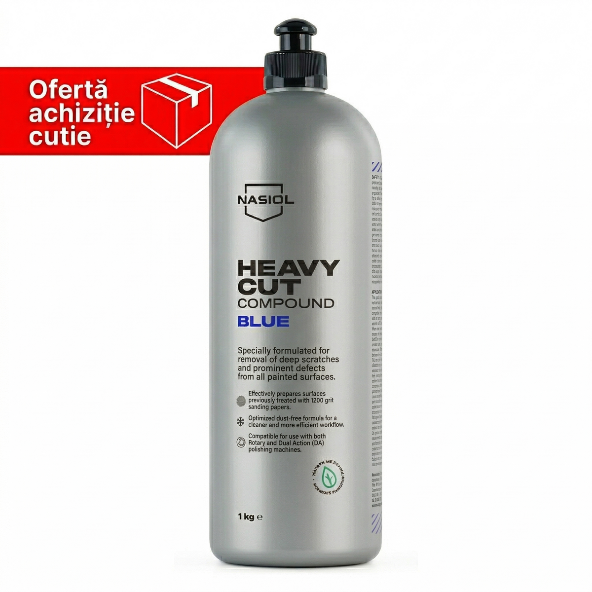 Nasiol Heavy Cut Compound BLUE – Pastă Abrazivă Agresivă pentru Zgârieturi Adânci – 1 kg (Cutie)