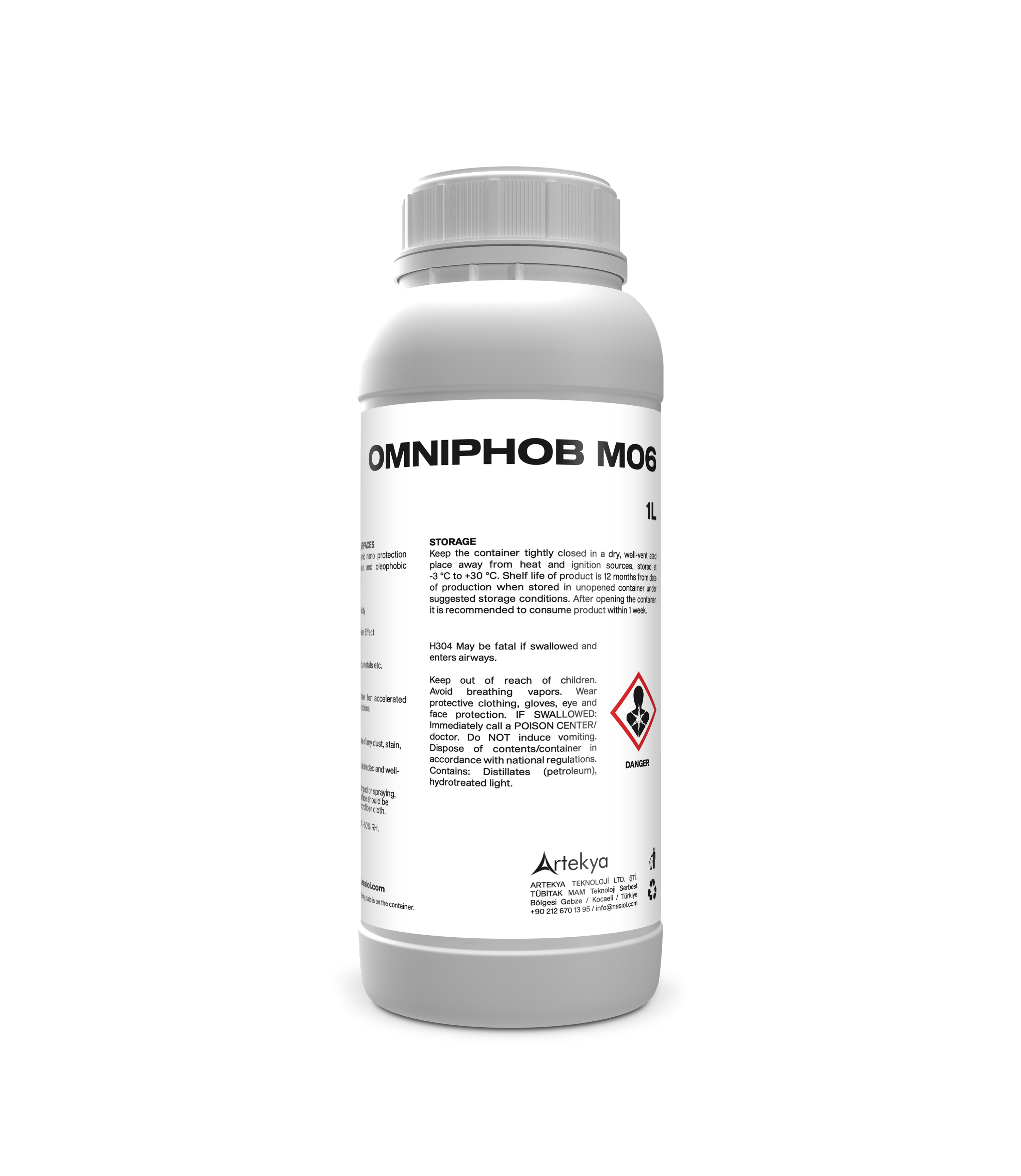 Nasiol OMNIPHOB M06 - soluție nano protecție profesională pentru suprafețe termoizolante, termoplastice, metal și suprafețe vopsite