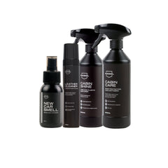 Nasiol Set New Car Experience 4 Produse – Spumă Piele 250g, Revitalizare Plastice 500ml, Protecție Nano Textile și Odorizant Premium