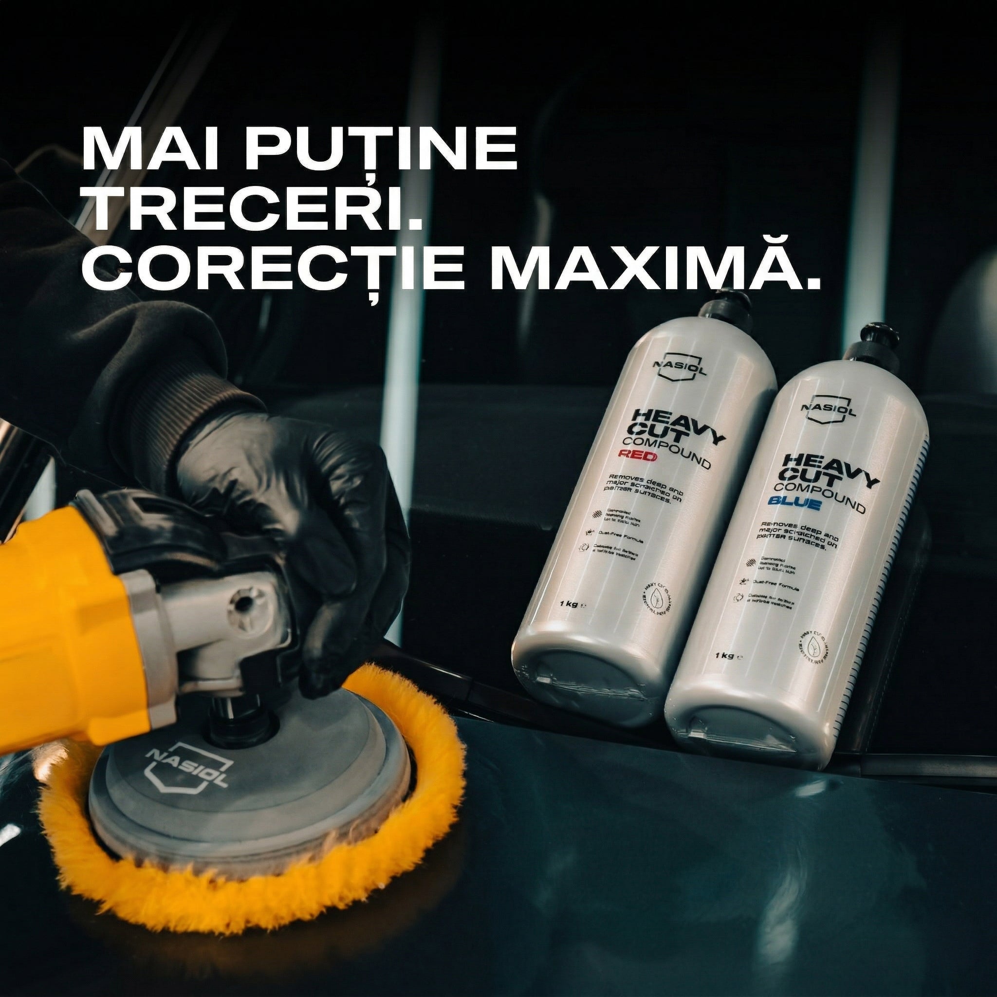 Nasiol Heavy Cut Compound RED – Pastă Abrazivă Agresivă pentru Zgârieturi Adânci – 1 kg