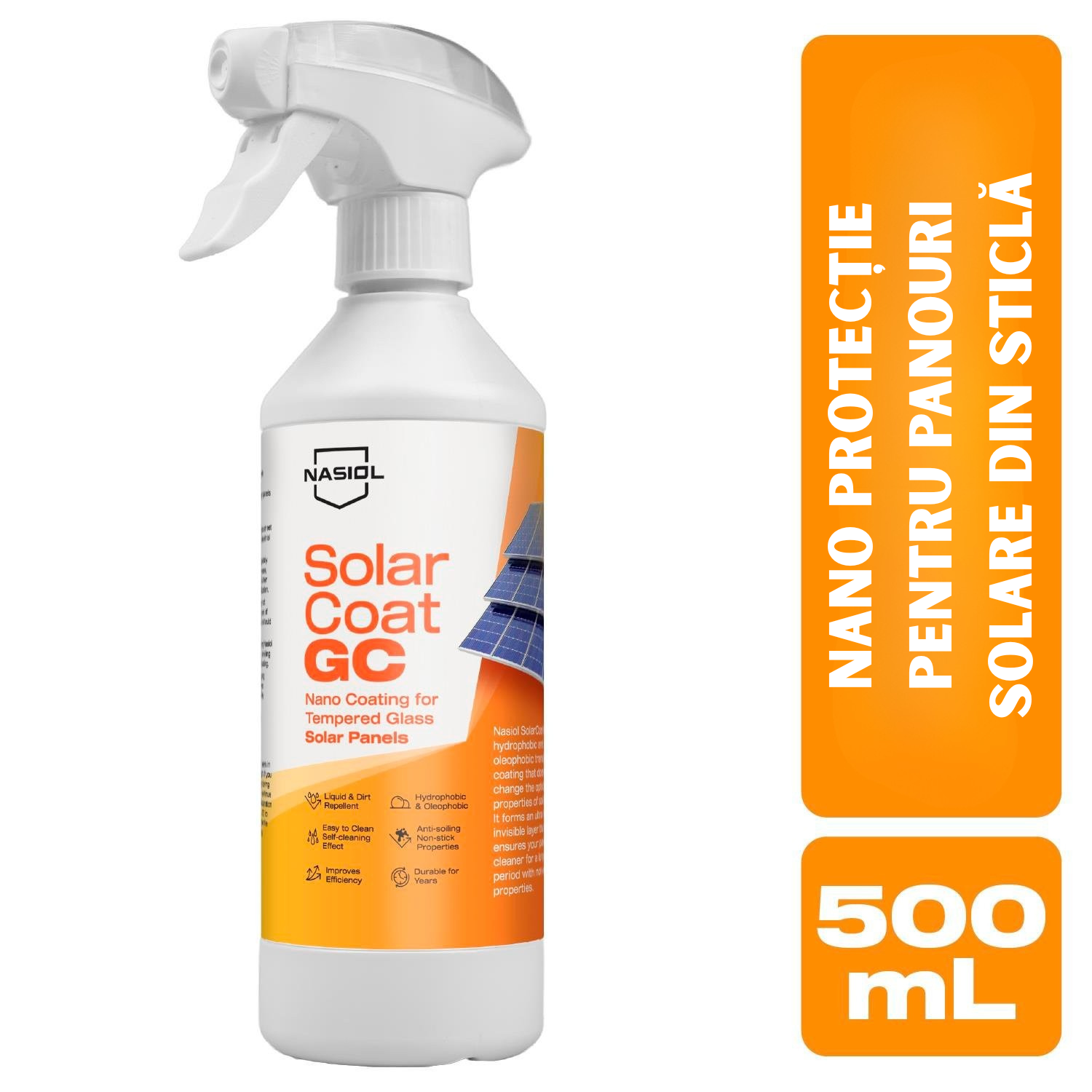 Nasiol Solar Coat GC - Nano protecție avansată pentru panouri solare - 500ml